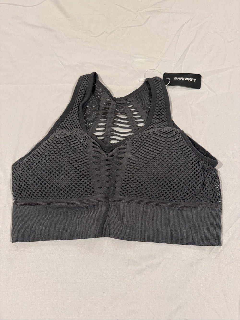 Charcoal Mesh Racerback Sports Bra